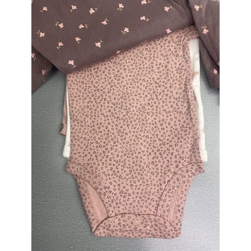 CARTER'S BABY GIRL 4-PACK HORSE & FLOWERS 100% COTTON BODYSUITS SIZE 6 MONTHS - Picture 5 of 9